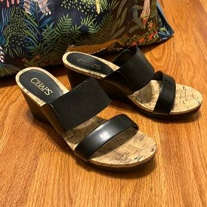 Chaps black wedges